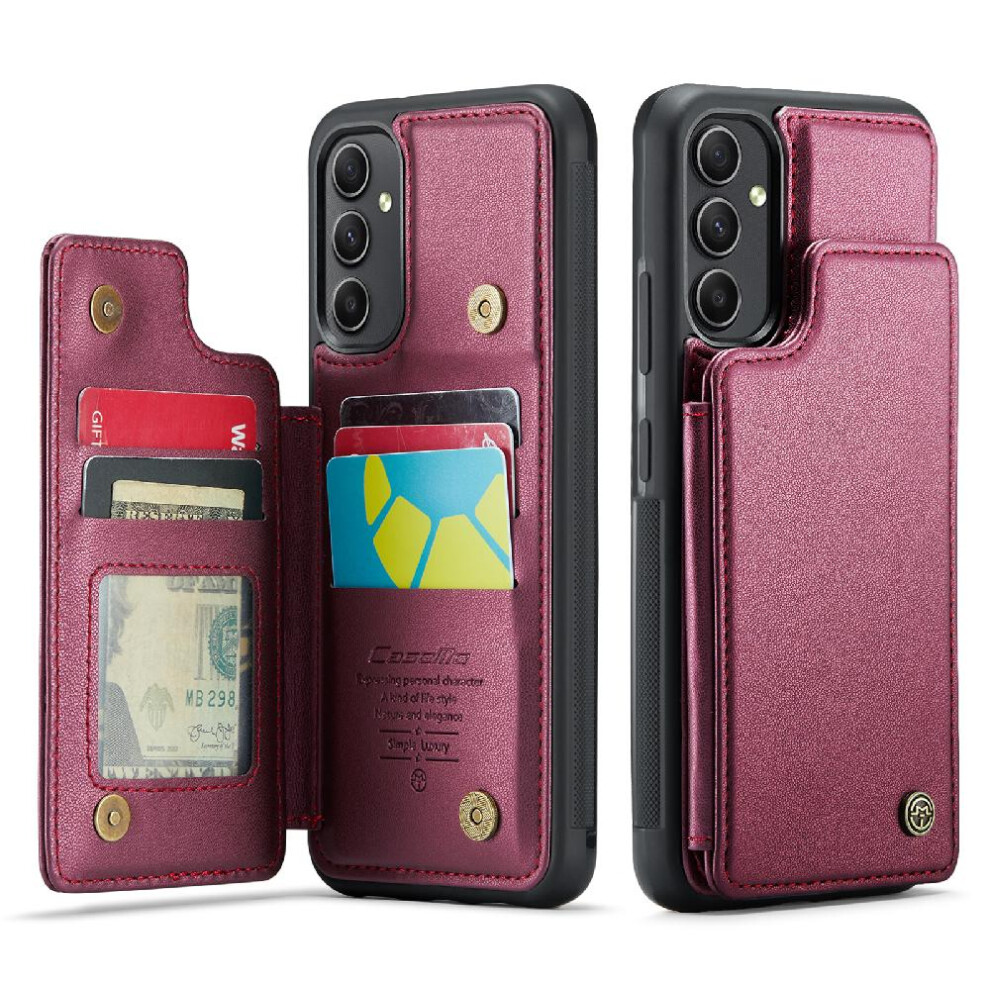 (Red) Caseme Wallet Case For Samsung Galaxy A54 5G Slim Shockproof Case Card Holder Kickstand Rfid Blocking Pu Leather Red 764762596279