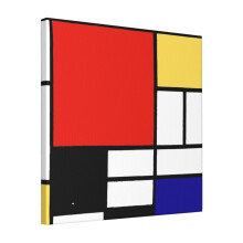 Canvas Print Only Mondrian Wall Art Poster Room Decor 18x18 inch No Frame