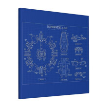 Canvas Print Only Interstellar Blueprint Wall Art Poster Room Decor 18x18 inch No Frame