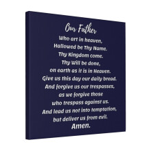 Canvas Print Only Our Father Prayer, The Lord's Prayer, Scripture Wall Art Poster Room Decor 18x18 inch No Frame
