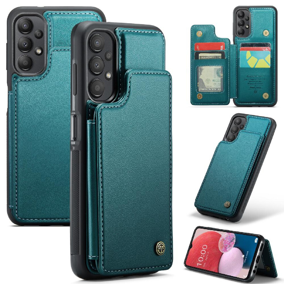 (Green) Caseme Wallet Case For Samsung Galaxy A04s/A04/M13 5G Pu Leather Kickstand Card Holder Rfid Blocking Slim Shockproof Case Green 764762596699