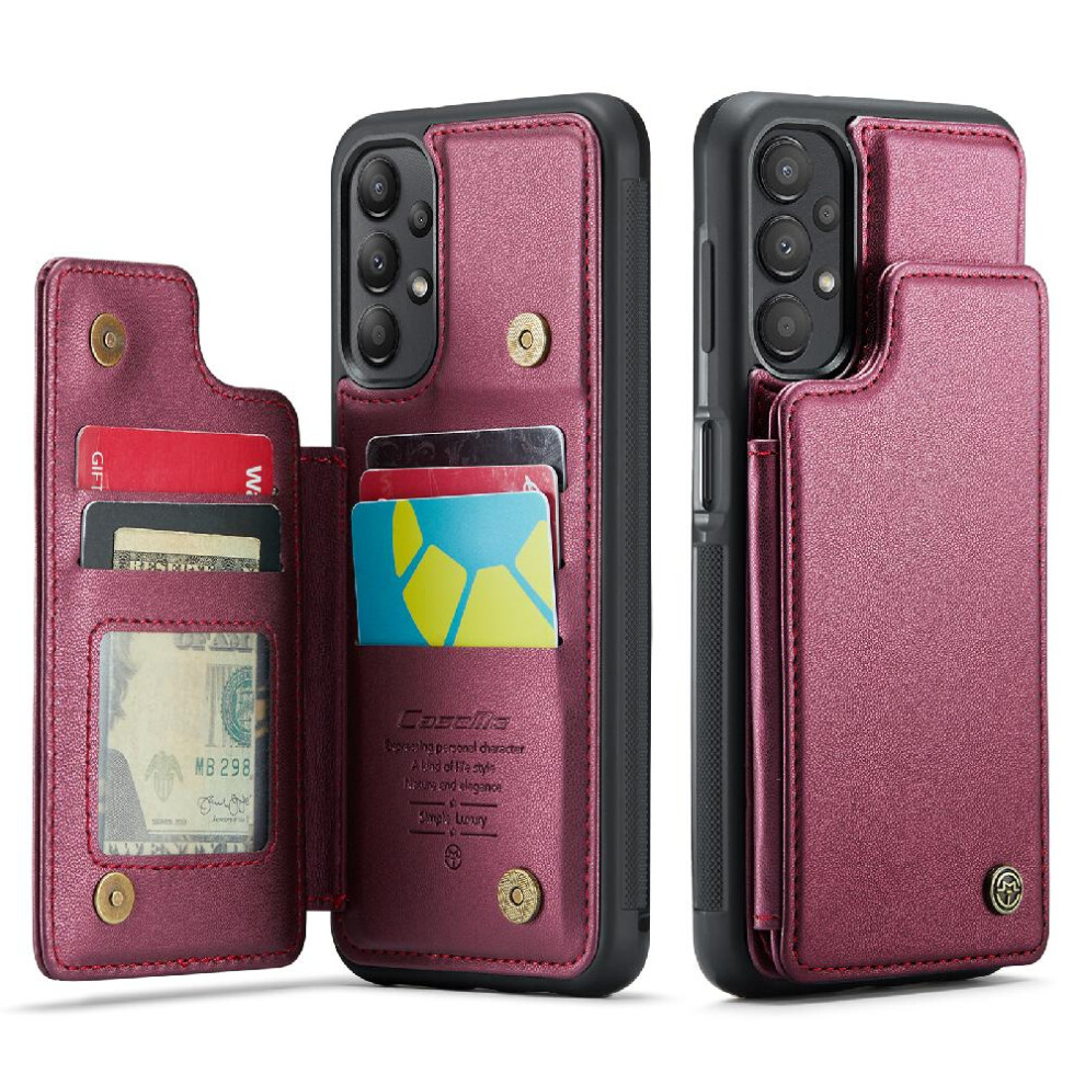 (Red) Caseme Wallet Case For Samsung Galaxy A04s/A04/M13 5G Pu Leather Kickstand Card Holder Rfid Blocking Slim Shockproof Case Red 764762596675