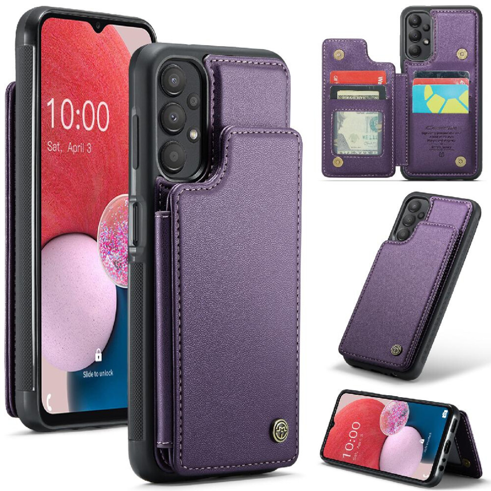 (Purple) Caseme Wallet Case For Samsung Galaxy A04s/A04/M13 5G Pu Leather Kickstand Card Holder Rfid Blocking Slim Shockproof Case Purple 764762596682