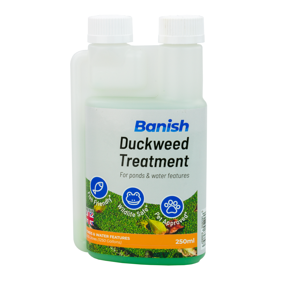 (250ml Duckweed Treatment) Banish Duckweed Pond Water Treatment Weed Control Green Buster Fish Clear Algae