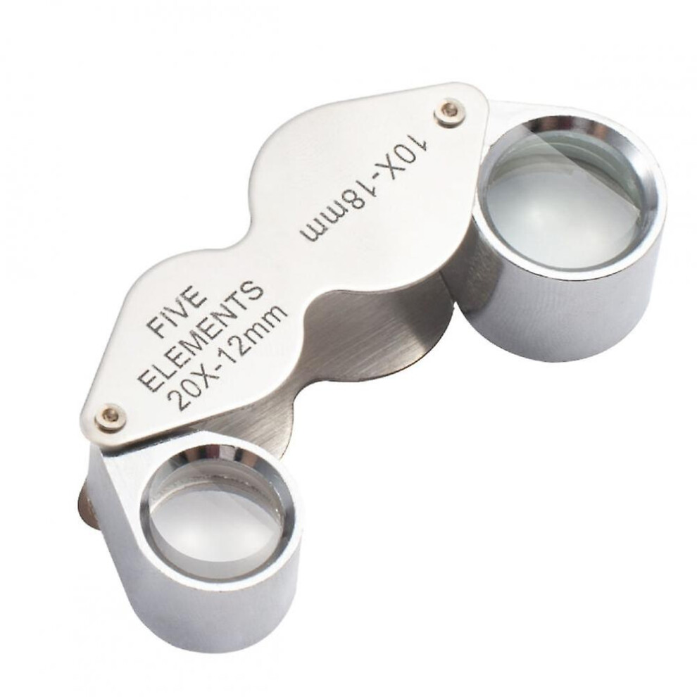 Jewelers Loupe With Twin Lens, 10x 20x Magnifier For Gems Stones, Jewelry Magnifying Glass