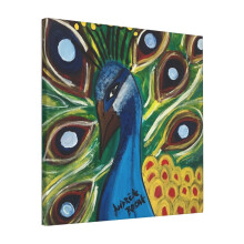 Canvas Print Only Peacock Wall Art Poster Room Decor 18x18 inch No Frame