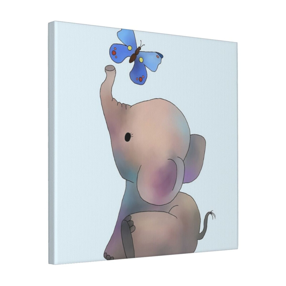 Canvas Print Only Elephant With A Butterfly Wall Art Poster Room Decor 18x18 inch No Frame-image-OPC-PDPHTH6-NEW