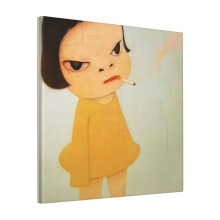 Canvas Print Only Smoking Girl Yoshimoto Nara Cute Baby Girl Painting Wall Art Poster Room Decor 18x18 inch No Frame
