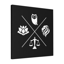 Canvas Print Only Stoic Virtues Wisdom Temperance Justice Courage Stoicism Wall Art Poster Room Decor 18x18 inch No Frame