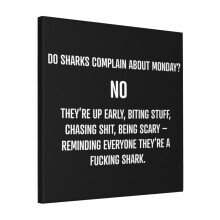 Canvas Print Only Shark Mentality Wall Art Poster Room Decor 18x18 inch No Frame