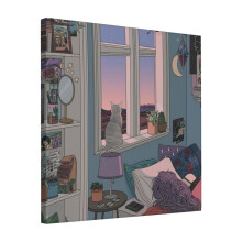 Canvas Print Only Early Morning Wall Art Poster Room Decor 18x18 inch No Frame