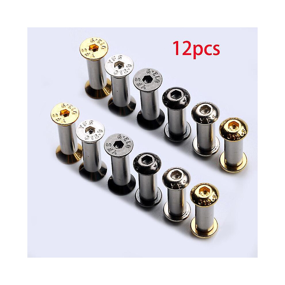 Huamade 10Pieces M4 Knife Handle Bolt Rivets Scale Screws For Diy Knife Handle Making Material Fastener Nut Flat Hex Head Screws 9152243205153