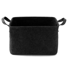 (black, 39CM*29CM*25CM) Storage Basket With Two Handles, Felt Basket For Toys, Books,magazines