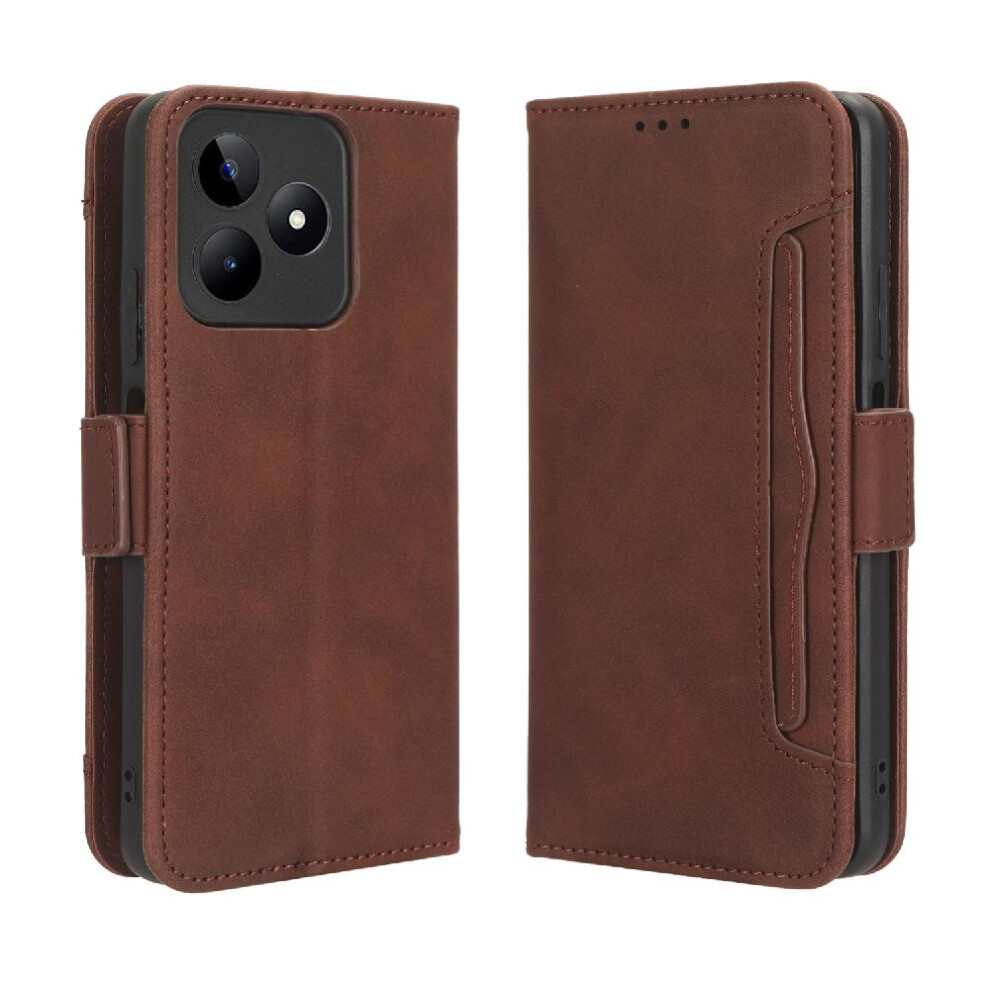 (Brown) Case For Realme Narzo N53 4G Adjustable Detachable Card Holder Magnetic Closure Leather Wallet Cover Brown 764762598877