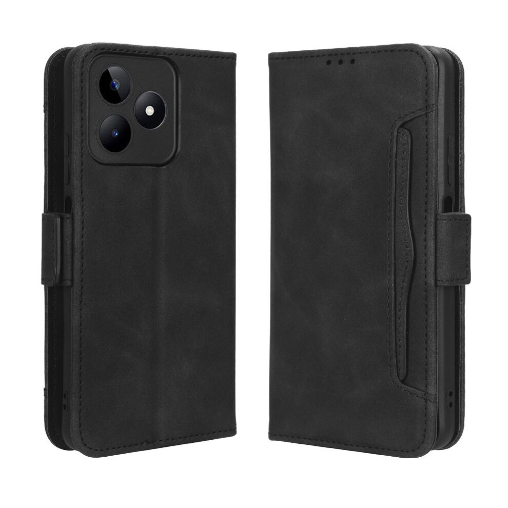 (Black) Case For Realme Narzo N53 4G Adjustable Detachable Card Holder Magnetic Closure Leather Wallet Cover Black 764762598860