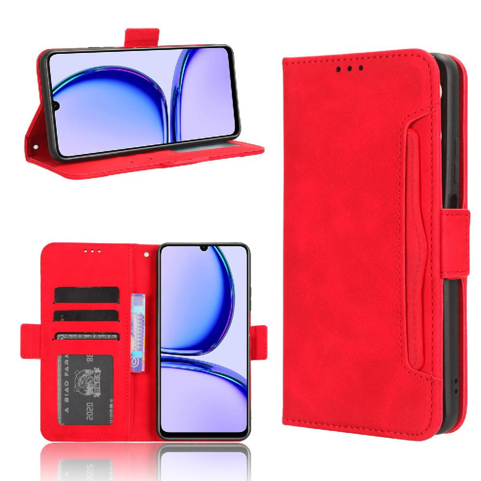 (Red) Case For Realme Narzo N53 4G Adjustable Detachable Card Holder Magnetic Closure Leather Wallet Cover Red 764762598884
