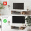 Homcom HOMCOM Wall Mounted TV  Stand Entertainment Unit with Storage Shelf, White 4
