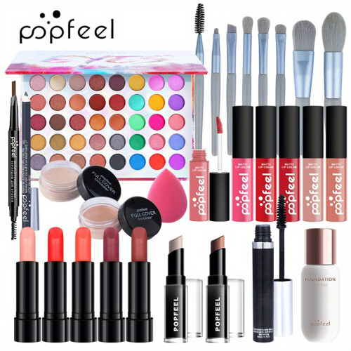 (KIT003F) Professional Makeup Set for Women - Includes Eyeshadow Palette, Makeup Tools
