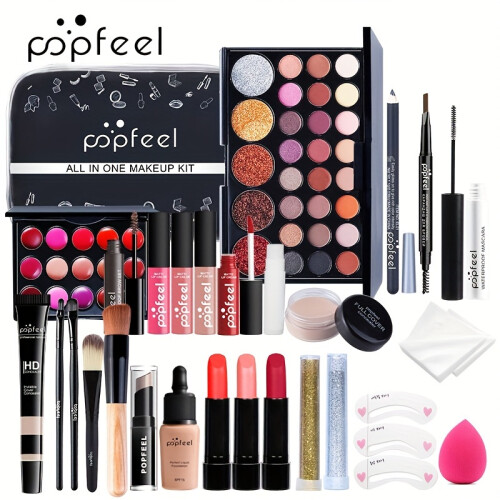 (KIT004) Professional Makeup Set for Women - Includes Eyeshadow Palette, Makeup Tools