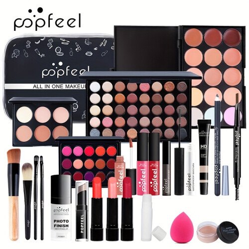 (KIT003) Professional Makeup Set for Women - Includes Eyeshadow Palette, Makeup Tools