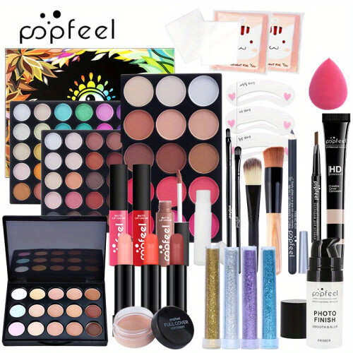 (KIT004B) Professional Makeup Set for Women - Includes Eyeshadow Palette, Makeup Tools