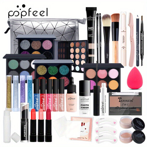 (KIT008) Professional Makeup Set for Women - Includes Eyeshadow Palette, Makeup Tools