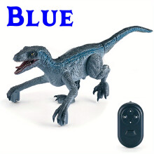 (Blue) Walking and Roaring RC Dinosaur Robot with Light and Sound - Ideal Gift for Kids on Birthday