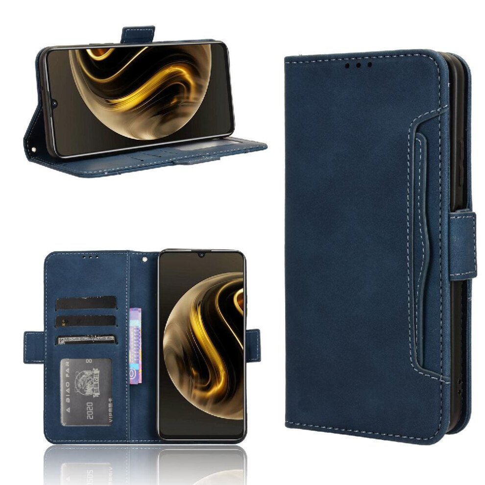 (Blue) Case For Huawei Nova Y72 4G Magnetic Closure Leather Wallet Cover Adjustable Detachable Card Holder Blue 764762599157