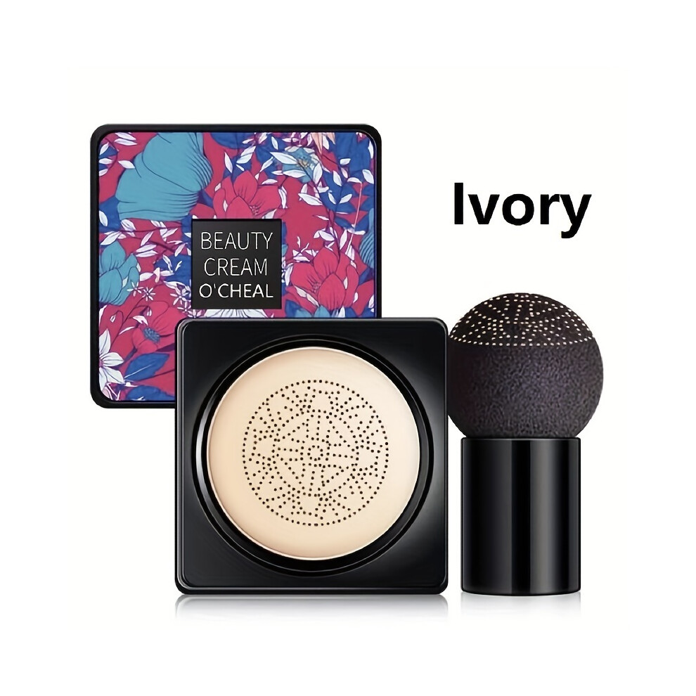 Mdsrjone (Ivory White) Mushroom Head Bb Cream Foundation - Full Coverage, Long Lasting Moisturizing
