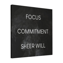 Canvas Print Only John Wick - Focus, Commitment, Sheer Will Wall Art Poster Room Decor 18x18 inch No Frame