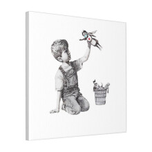 Canvas Print Only Banksy Tribute To Nurses Wall Art Poster Room Decor 18x18 inch No Frame