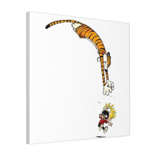 Canvas Print Only Funny Calvin And Hobbes Wall Art Poster Room Decor 18x18 inch No Frame