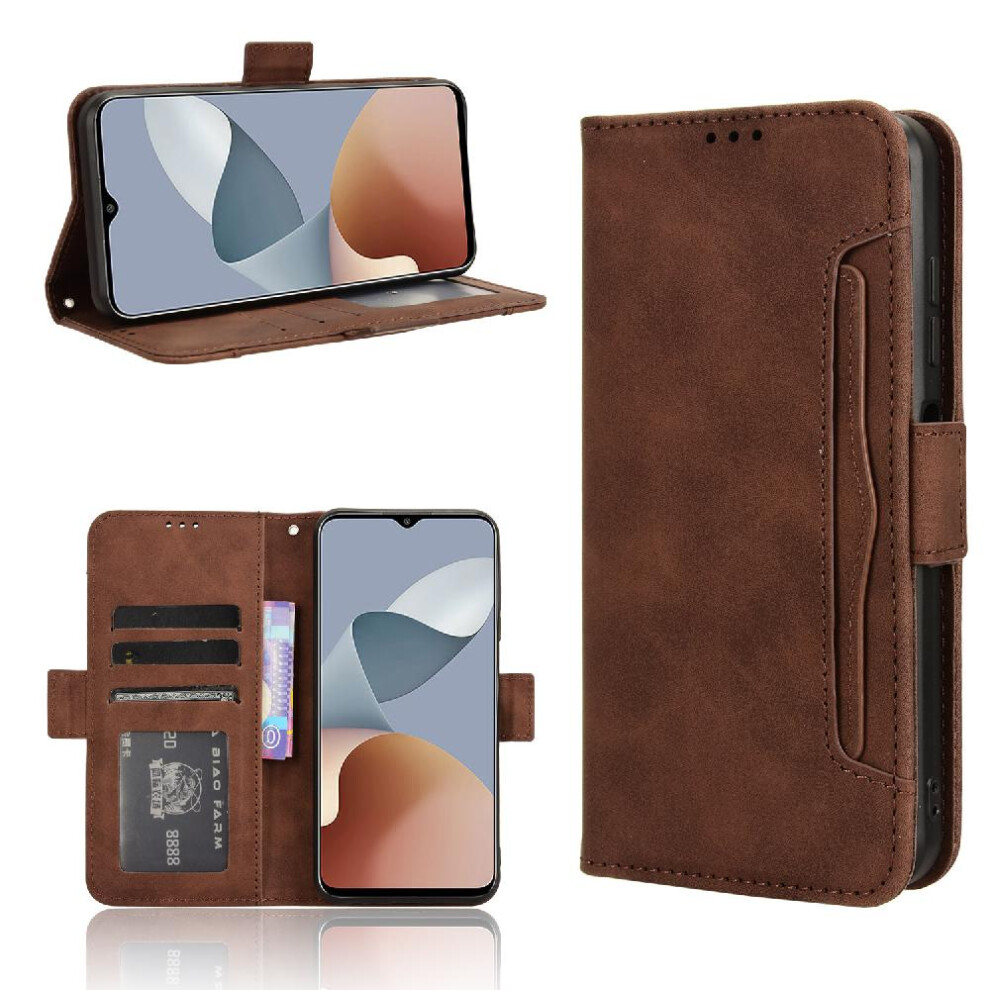 (Brown) Case For Zte Blade V50 Desig 4G Adjustable Detachable Card Holder Leather Wallet Cover Magnetic Closure Brown 764762599478