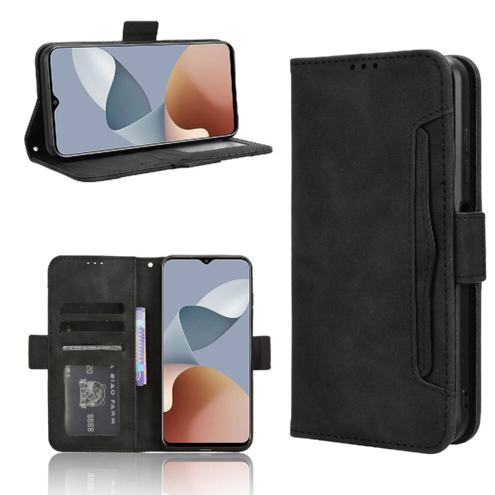 (Black) Case For Zte Blade V50 Desig 4G Adjustable Detachable Card Holder Leather Wallet Cover Magnetic Closure Black 764762599461
