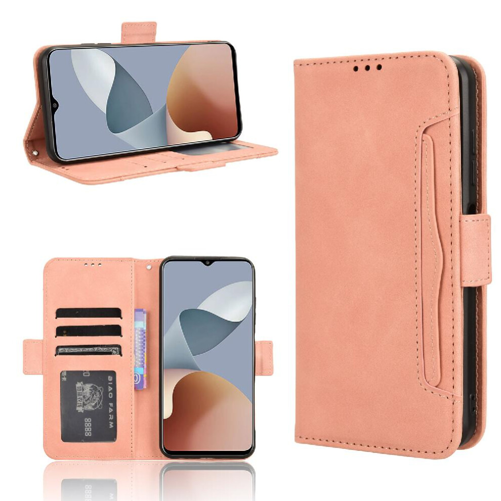 (Pink) Case For Zte Blade V50 Desig 4G Adjustable Detachable Card Holder Leather Wallet Cover Magnetic Closure Pink 764762599492