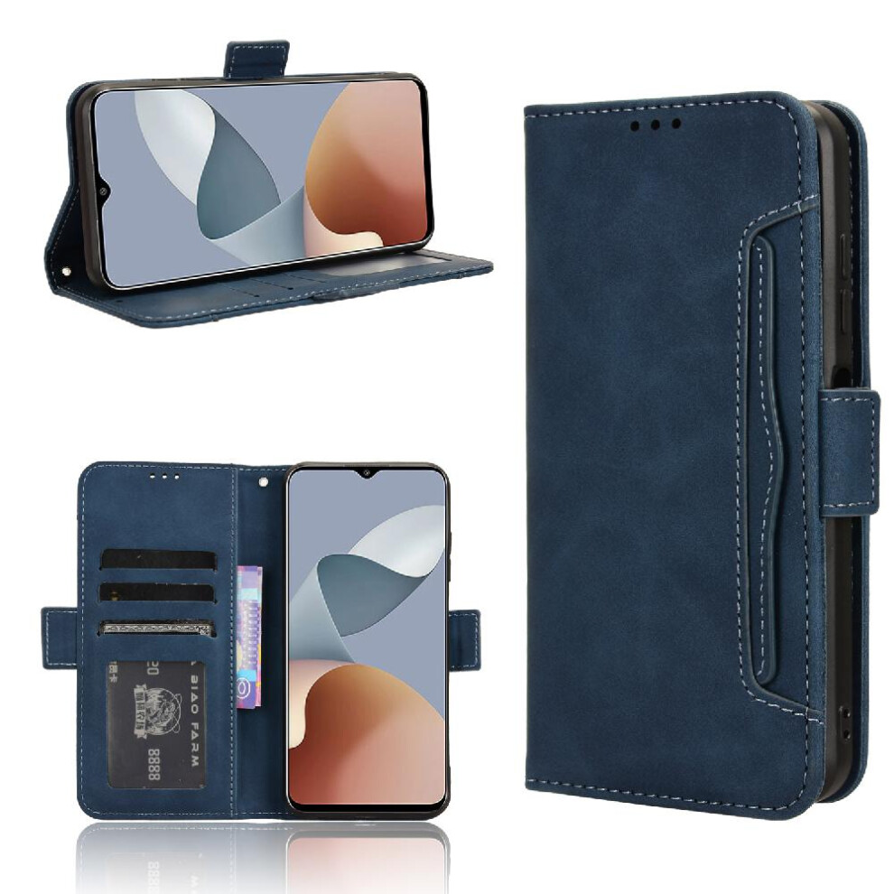 (Blue) Case For Zte Blade V50 Desig 4G Adjustable Detachable Card Holder Leather Wallet Cover Magnetic Closure Blue 764762599508