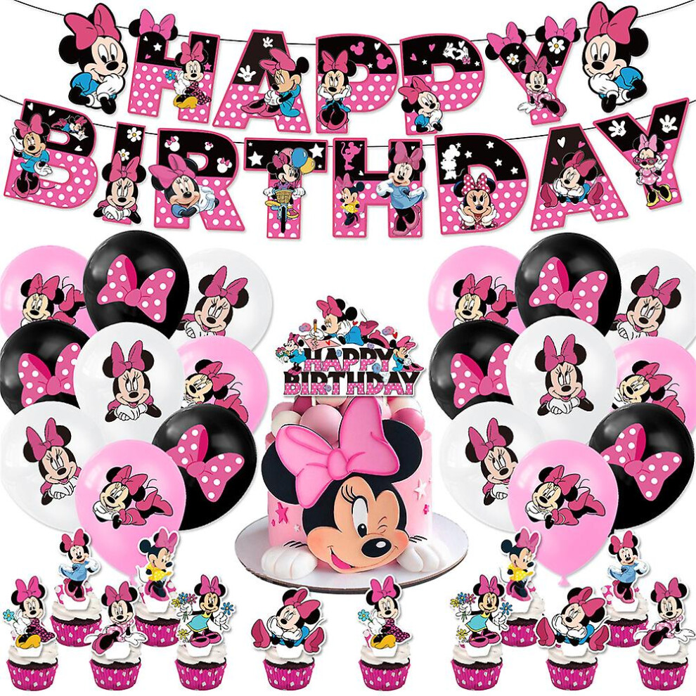 Minnie Mouse Decorations Party Supplies Banner Balloons Cake Toppers Set Gifts