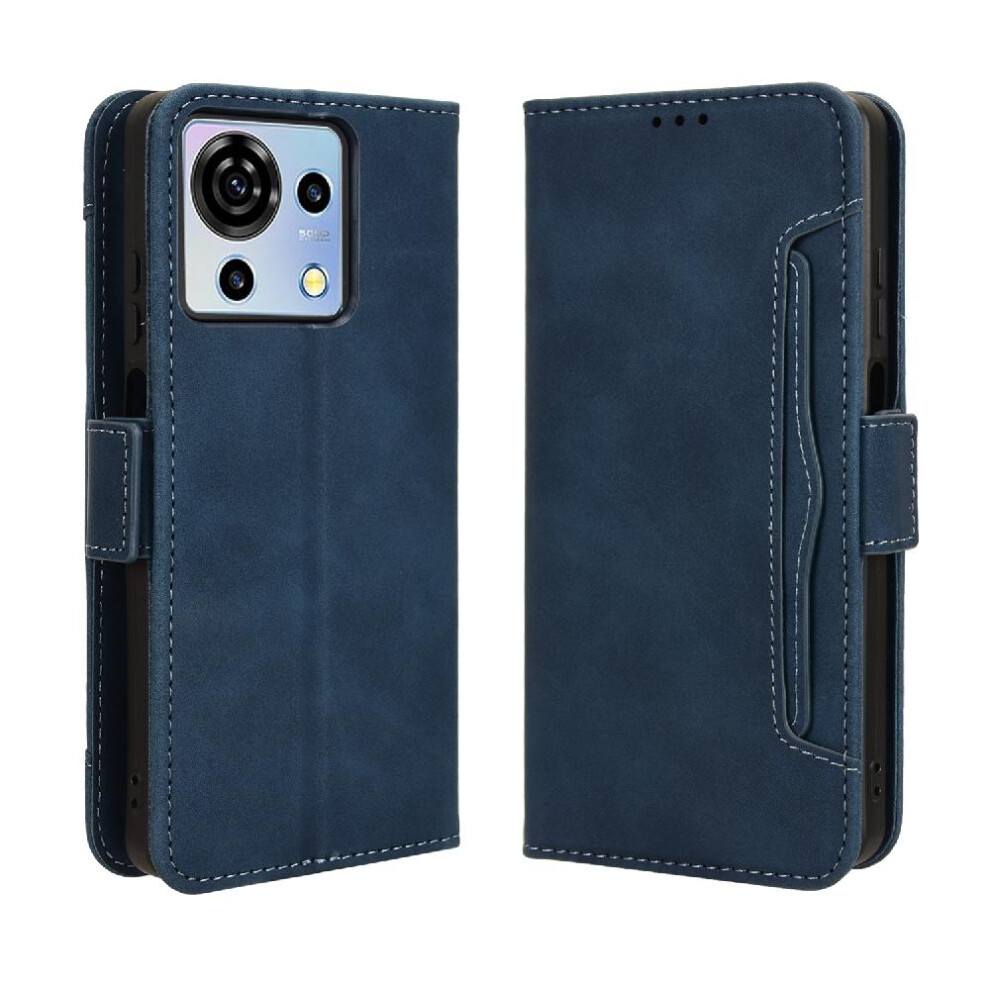 (Blue) Case For Zte Blade V50 Vita 4G Leather Wallet Cover Adjustable Detachable Card Holder Magnetic Closure Blue 764762599706