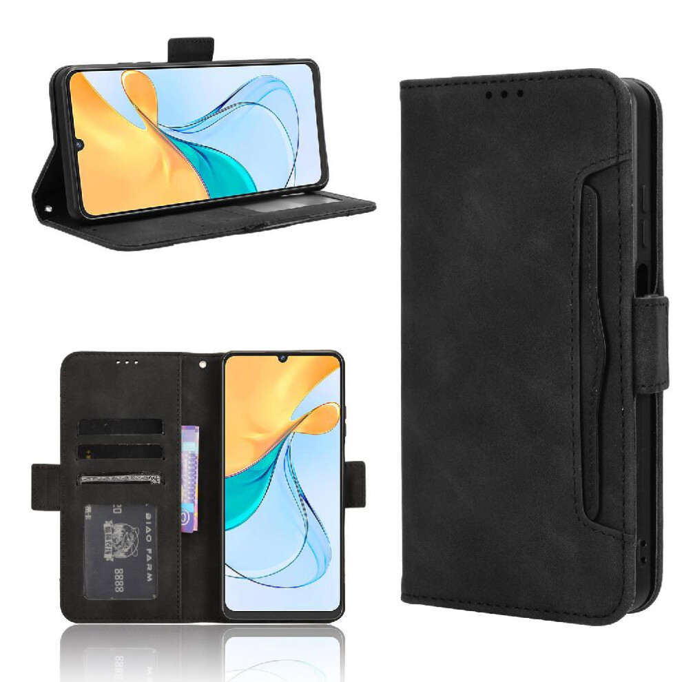 (Black) Case For Zte Blade V50 Vita 4G Leather Wallet Cover Adjustable Detachable Card Holder Magnetic Closure Black 764762599669