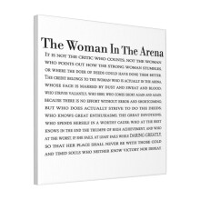 Canvas Print Only The Woman In The Arena Horizontal - Daring Greatly Wall Art Poster Room Decor 18x18 inch No Frame