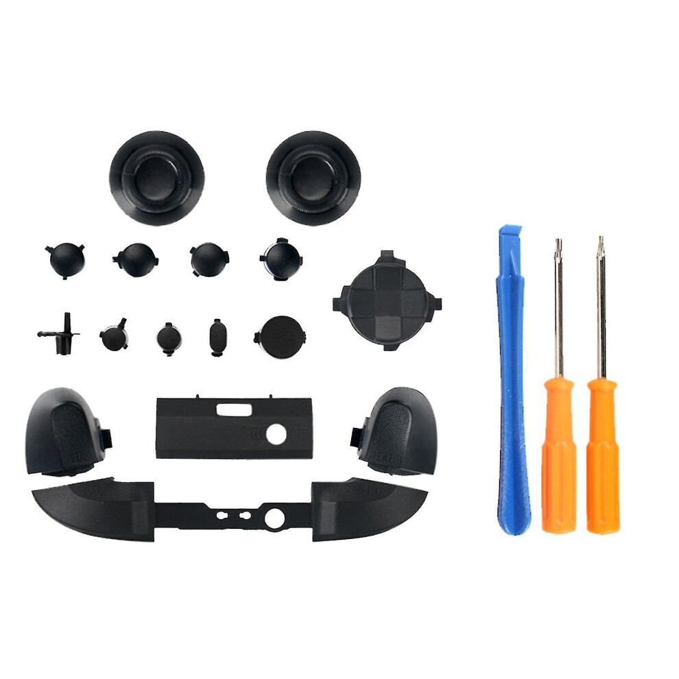 (Black) Replacement Kit For Xbox Series X Controller Lb Rb Bumpers Trigger Buttons Guide Button With Screwdriver Black 9152336660791