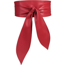 (Brige) Women Wide Waist Belt Soft Leather Tied Wide Belt Bow Tie Waistband Sash Dress Belt Stylish Wrap Belt