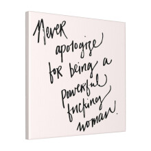 Canvas Print Only Powerful F-ing Woman Wall Art Poster Room Decor 18x18 inch No Frame