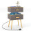 Costway Modern Bedside Table End Table W/ 2 Drawer Charging Station Metal Legs 1