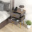 Costway Modern Bedside Table End Table W/ 2 Drawer Charging Station Metal Legs 7