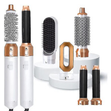 5 in 1 Hair Styler, Air Styler with Hot Air Brush Hair Dryer, Hair Straightener Pack (Platinum)