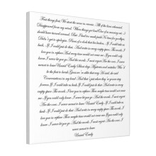 Canvas Print Only Unsaid Emily Lyrics Wall Art Poster Room Decor 18x18 inch No Frame