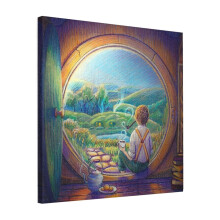 Canvas Print Only Tolkien Tea Time Wall Art Poster Room Decor 18x18 inch No Frame
