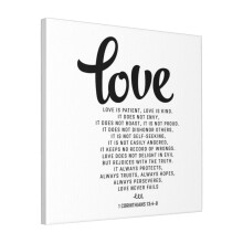 Canvas Print Only Love Is Patient, Love Is Kind, 1 Corinthians 134-8 Wall Art Poster Room Decor 18x18 inch No Frame