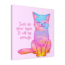 Canvas Print Only Your Best Is Enough Sunset Cat Wall Art Poster Room Decor 18x18 inch No Frame